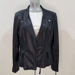 Blank NYC Black Faux Leather Moto Jacket
